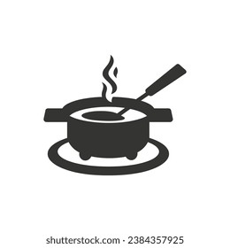 Chocolate Fondue Icon on White Background - Simple Vector Illustration