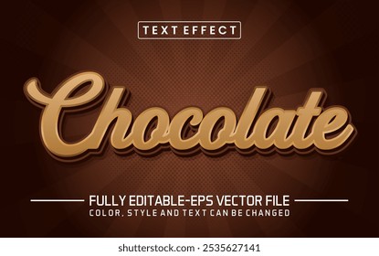 Efeito de texto de fonte de chocolate editável