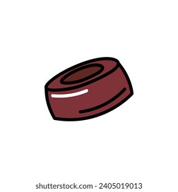 Chocolate of food colorful set. This artful illustration of candy with design and white background combine to create a visually appealing and tempting display. Vector illustration.