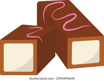 Chocolate Food Illustration with Cute Cartoon Design. Isolated Vector Graphic.