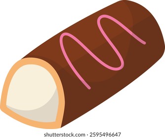Chocolate Food Illustration with Cute Cartoon Design. Isolated Vector Graphic.