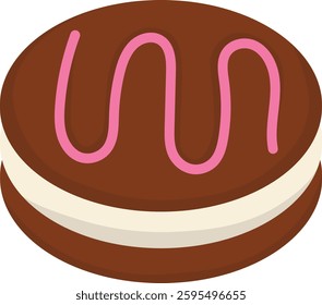 Chocolate Food Illustration with Cute Cartoon Design. Isolated Vector Graphic.