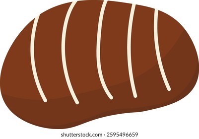 Chocolate Food Illustration with Cute Cartoon Design. Isolated Vector Graphic.