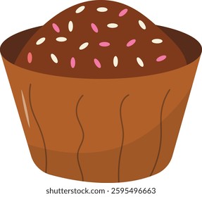 Chocolate Food Illustration with Cute Cartoon Design. Isolated Vector Graphic.