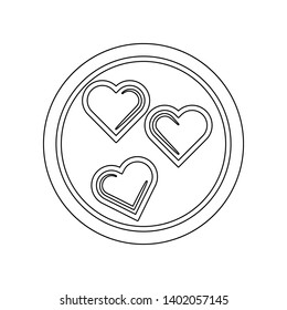 Chocolate in the form of heart icon. Element of Love for mobile concept and web apps icon. Outline, thin line icon for website design and development, app development