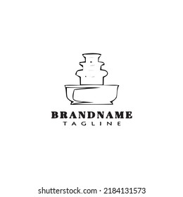 chocolate fountain logo cartoon icon design template black modern isolated vector creative