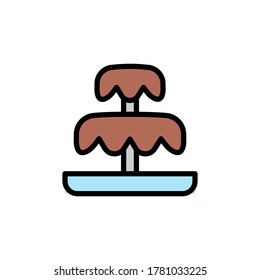 Chocolate fountain, wedding icon. Simple color with outline vector elements of marriage icons for ui and ux, website or mobile application