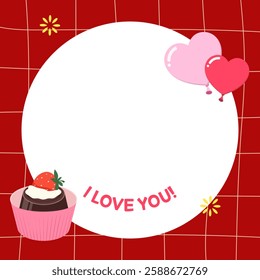 A chocolate frame background illustration design for romantic Valentine's Day, lovers, relationships, couples. Letters, notes, notes. Vector illustration design.