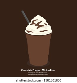 chocolate frappe with whipping cream - minimalism