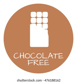Chocolate Free Label. Food intolerance symbols. Vector illustration.