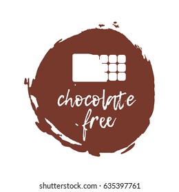 Chocolate Free Label. Food intolerance symbols. Vector illustration.