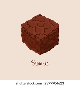 Ilustración vectorial de chocolate fudge Brownie