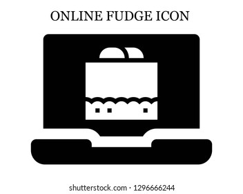 Chocolate fudge search icon. Editable Chocolate fudge search icon for web or mobile.