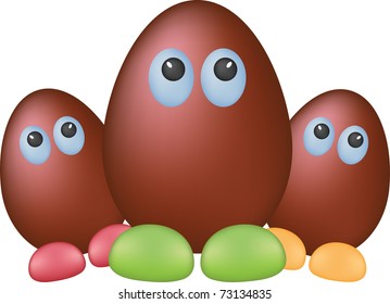 Chocolate funny eggs