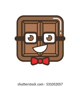 Chocolate Geek Character Vector Logo Design Element