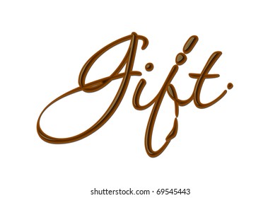 Chocolate gift text made of chocolate vector design element.