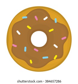 Chocolate glazed donut cartoon vector illustration