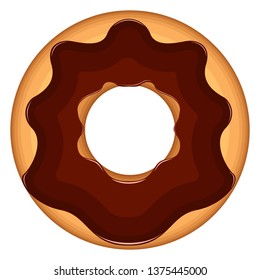Chocolate glazed donut image. Vector illustration design