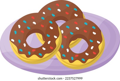 Chocolate Glazed doughnut or donut concept, ring-shaped cake vector icon design, Fast Food symbol, Junk food sign, popular inexpensive good taste snacks stock illustration 