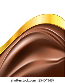 chocolate and gold abstract background on white