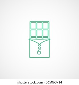Chocolate Green Line Icon On White Background