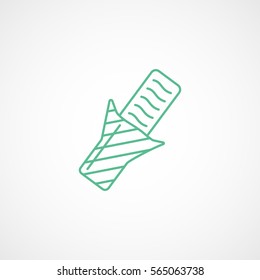Chocolate Green Line Icon On White Background
