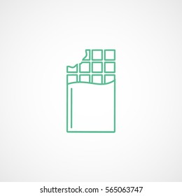 Chocolate Green Line Icon On White Background