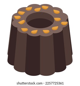 Chocolate halva icon isometric vector. Sweet halwa. Chalva food