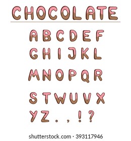 Chocolate Hand Draw Alphabet Abc Your Stock Vector (Royalty Free ...