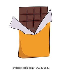 
Chocolate Hand Drawn Colored Vector Icon
