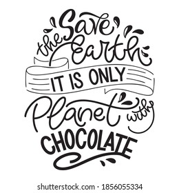 Chocolate hand lettering quote. Warm Christmas winter word composirion. Vector design elements for t-shirts, bags, posters, cards, stickers and menu