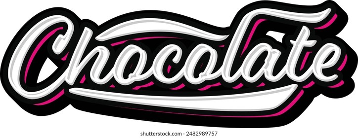 Chocolate Letras a mano Tipografía Vector Plantilla