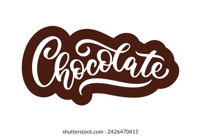 Letras de mano de chocolate. Caligrafía de pincel vectorial. Chocolate - texto escrito a mano para etiqueta, logotipo, etiqueta, postal.