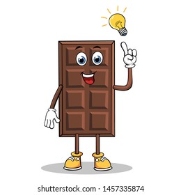 Chocolate Having an Idea Character Cartoon Mascot.