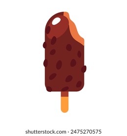 helado de avellanas de chocolate palo de paleta de Ilustración vectorial