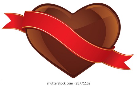 Chocolate heart with banner