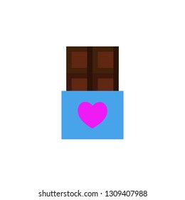 Chocolate with heart icon. Element of Web Valentine day icon for mobile concept and web apps. Detailed Chocolate with heart icon can be used for web and mobile