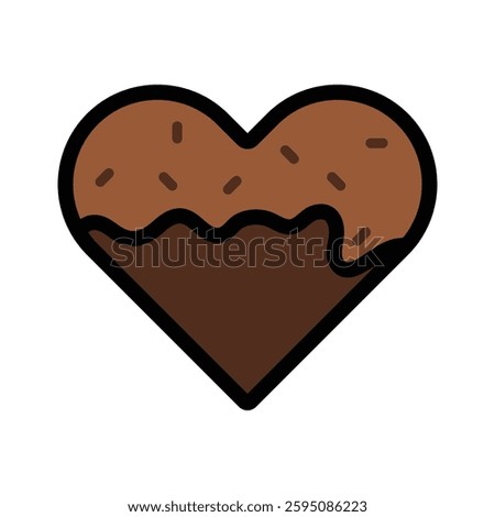 Chocolate Heart Icon Illustration Vector