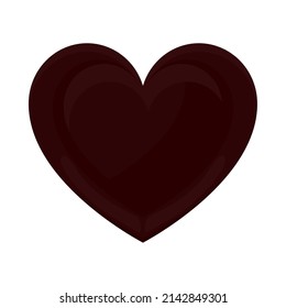 chocolate heart icon on white background