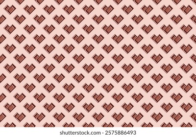 Chocolate heart pattern wallpaper, Valentine's Day Seamless Background