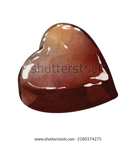 Chocolate heart shape watercolor vector design great for cards, banners, headers, party posters or decorate your artwork.