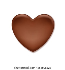 Chocolate heart shaped blot. Sweet background. Love symbol.