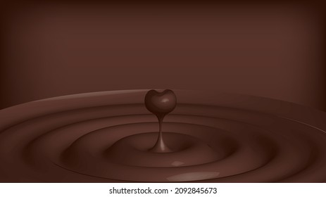 Chocolate heart splash. vector illustration