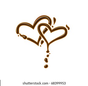 Chocolate heart symbol for valentine design element.