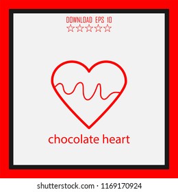 chocolate heart vector icon