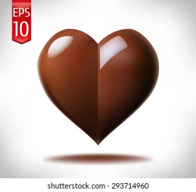 Chocolate Heart. Vector Illustration.