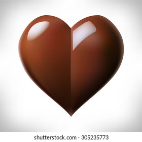 Chocolate Heart. Vector Illustration.
