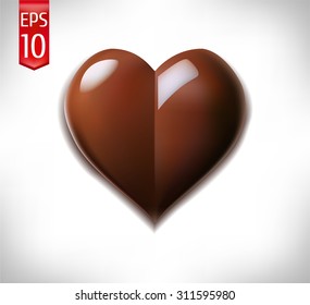 Chocolate Heart. Vector Illustration.