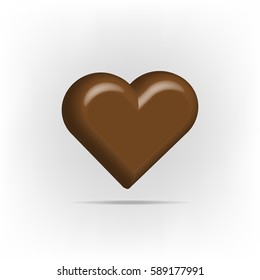 Chocolate heart, vector illustration