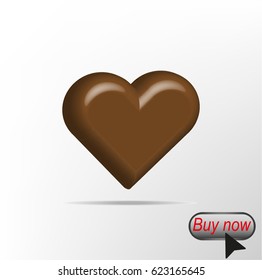 Chocolate heart, vector illustration